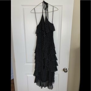 Alice + Olivia Black White High Low Cocktail Dress